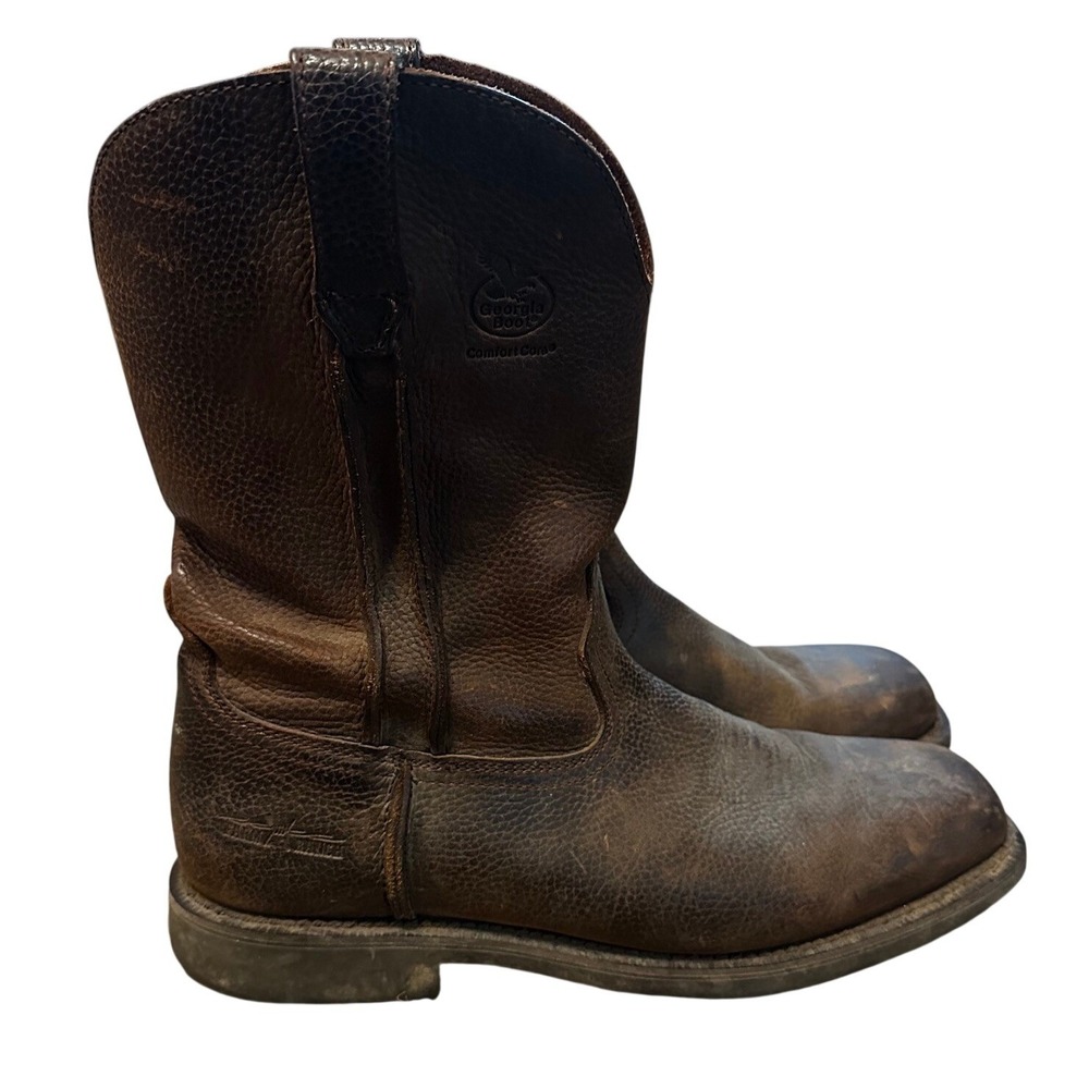 Georgia Boot Brown Leather Wellington Work Boots Men's 13M